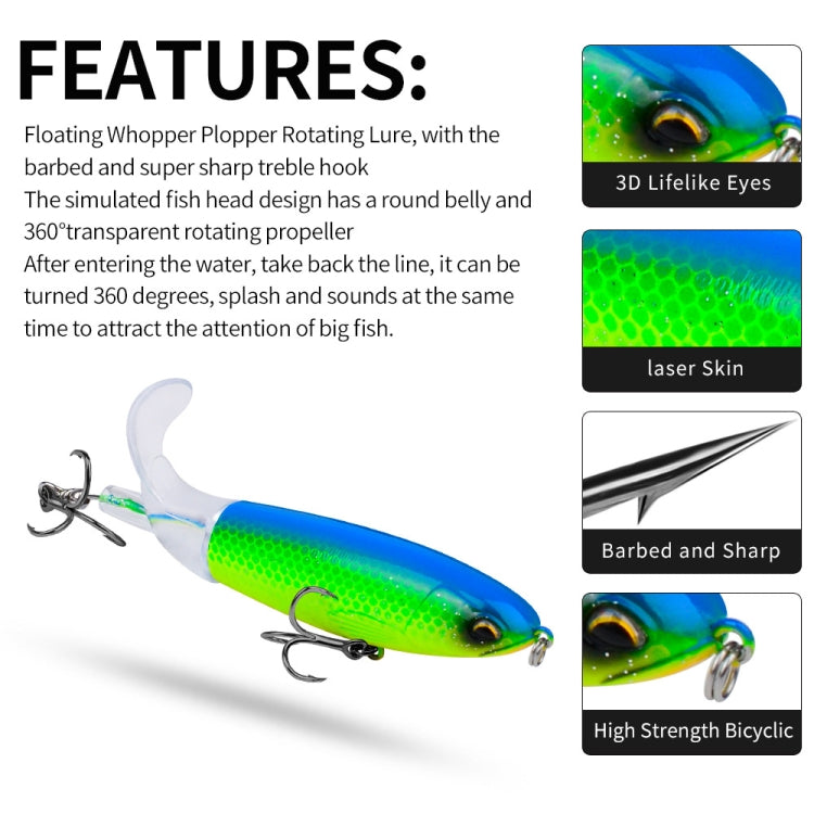 PROBEROS DW601 360 Degree Rotating Propeller Lures Topwater Tethered Tractor Floating Fake Fish Bait, 11.5cm/16.5g, 14.5cm/32.5g, 10.5cm/13.5g