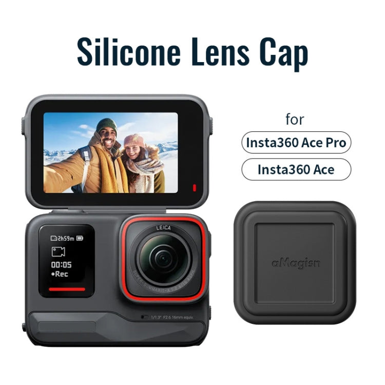 aMagisn Silicone Lens Cap Protective Cover Sports Camera Accessories, For Insta360 Ace Pro, For Insta360 Ace