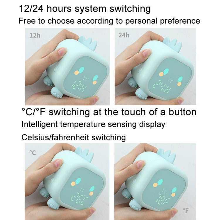 Dinosaur Kids Alarm Clock Electronic Clock Multifunctional Chime Small Alarm Clock(Pink)