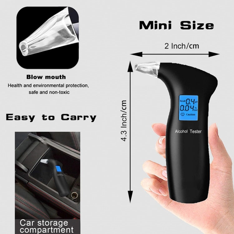 LCD Detector Backlight Light Breath Alcohol Tester, AT69S With 4 Mouthpieces Box, AT69S With 12 Mouthpieces Box