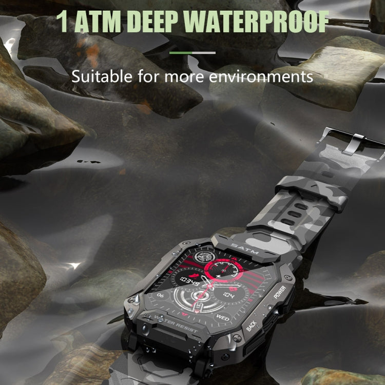 C20Plus 1.81-inch Health Monitoring Waterproof Bluetooth Call Smart Watch, Camouflage Green