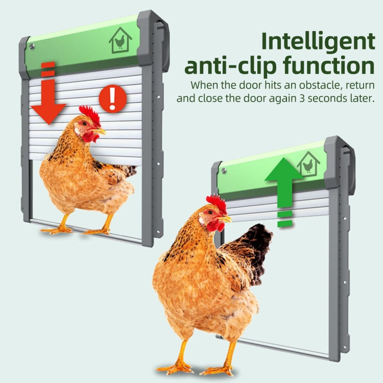 Solar Powered Automatic Chicken Coop Door 4 Modes Automatic Chicken Door with Remote Control, Solar