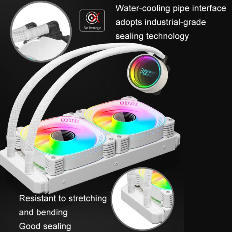 COOLMOON CM-YM-240T Digital ARGB Lens Edition Integrated Water Cooling CPU Cooler Temperature Display CPU Fan, CM-YM-240T