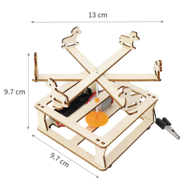 Electrical Carousel Assembly Model Children DIY Science Technology Production Homemade Toy, Electrical Carousel