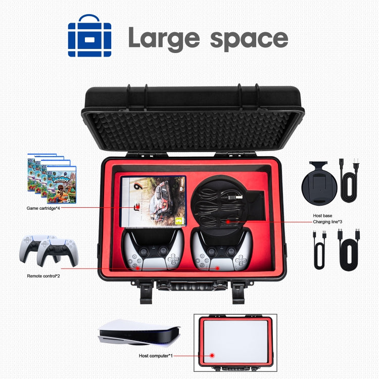 For PS5 DEVASO Game Console Storage Box Hard-shell Waterproof Handheld Case