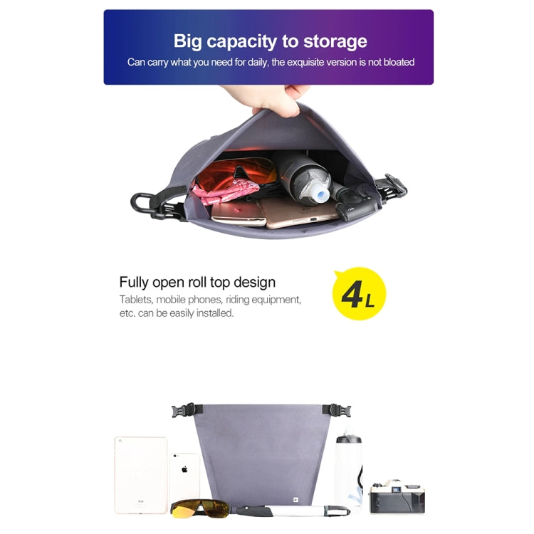 Rhinowalk X20997 4L Fully Waterproof Multifunctional Bicycle Handlebar Bag Cycling Bag(Gray)