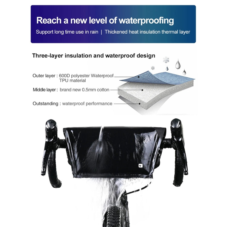 Rhinowalk X20997 4L Fully Waterproof Multifunctional Bicycle Handlebar Bag Cycling Bag(Black)