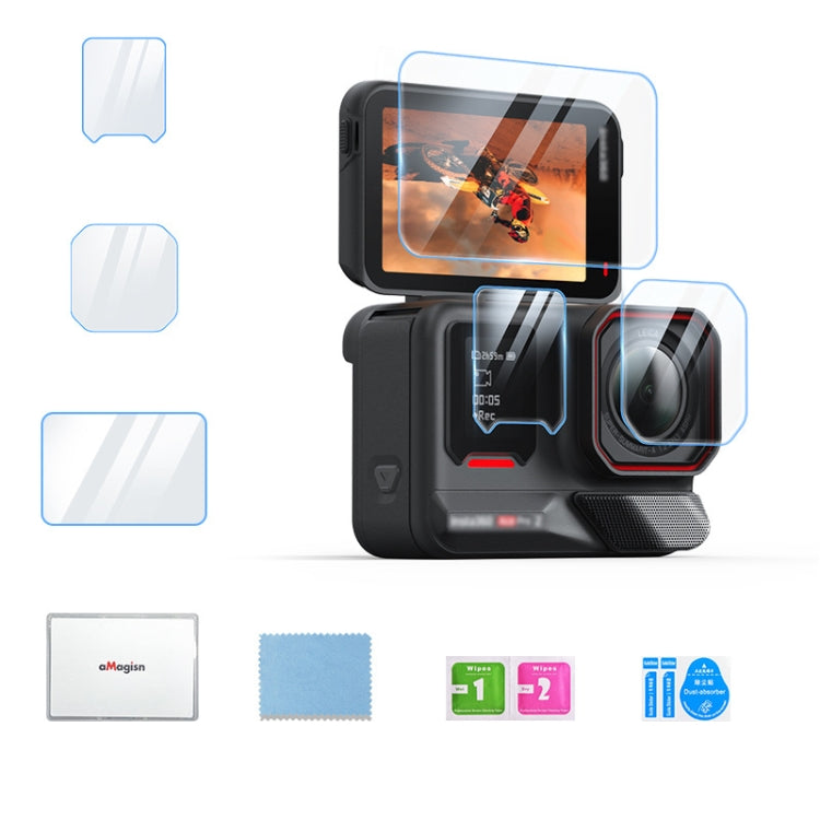For Insta360 Ace Pro 2 aMagisn Tempered Glass Screen Protector, 1 Set, 2 Sets