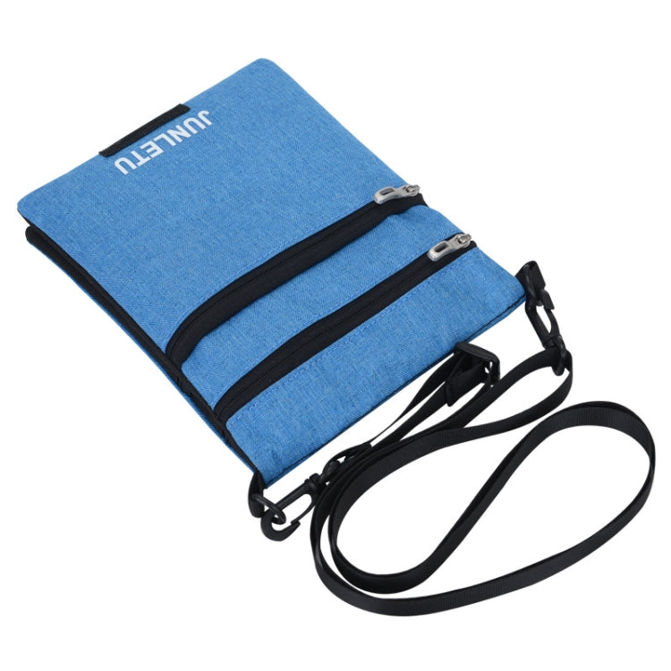 JUNLETU Crossbody Bag Waterproof Cell Phone Bag Travel Documents Passport Card Neck Pouch(Gray)
