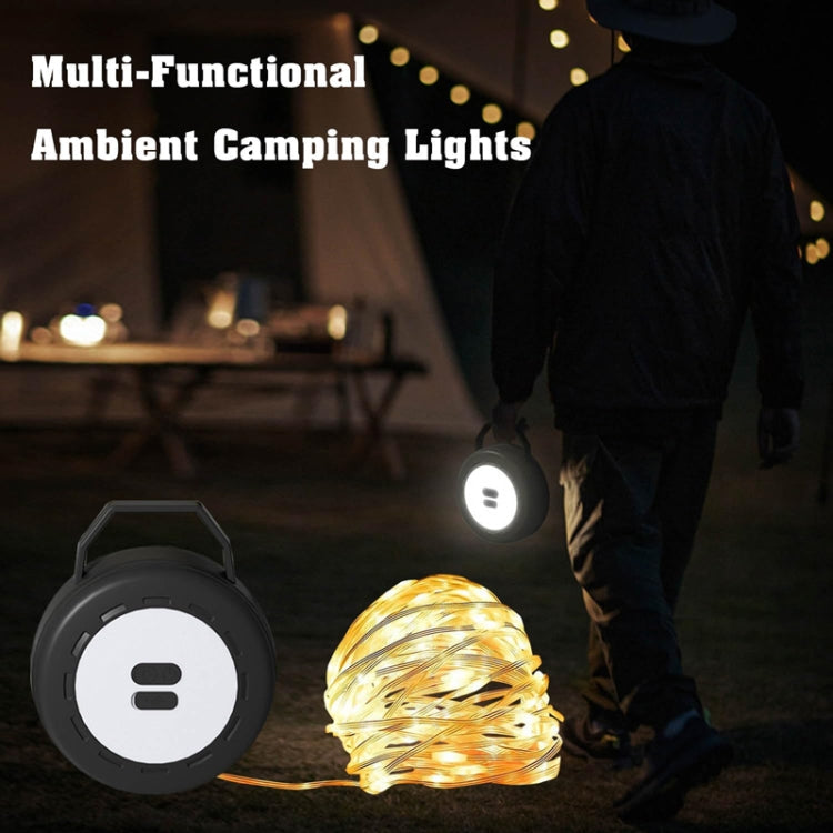 TUBUZHE 2 In 1 LED Portable String Lamp Camping Atmosphere Light USB Rechargeable Outdoor Tent Night Light(Yellow)