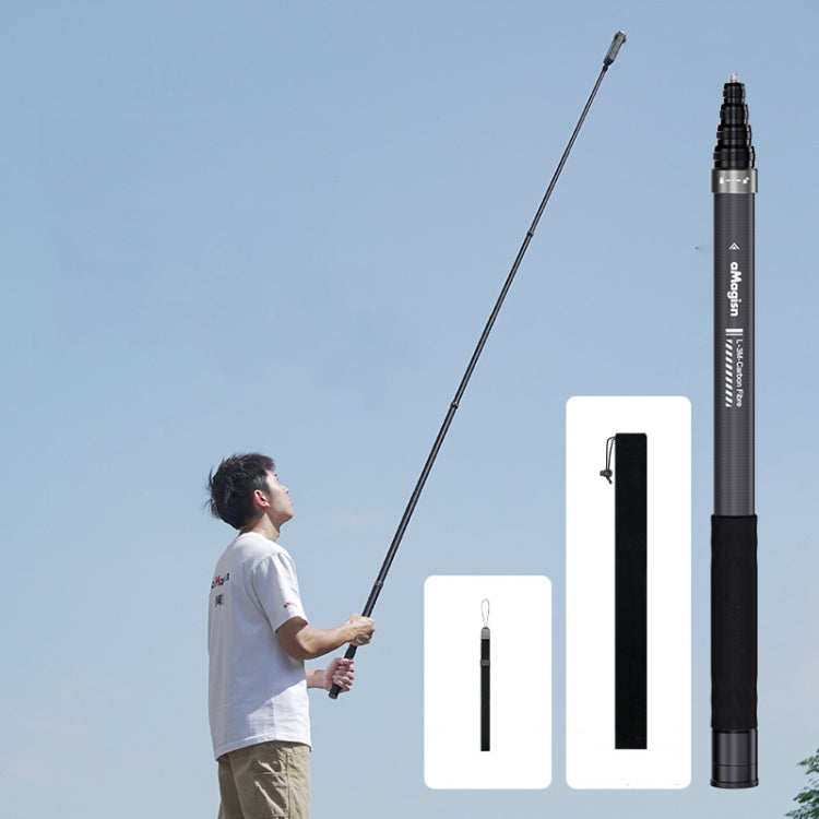 aMagisn 3m Carbon Fiber Invisible Selfie Stick Extension Rod for DJI, Insta360, GoPro and Other Action Cameras