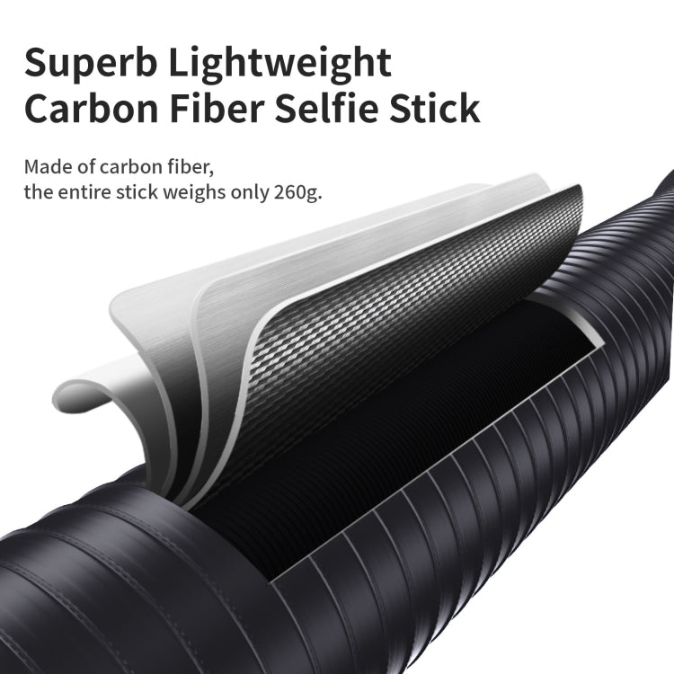 aMagisn 3m Carbon Fiber Invisible Selfie Stick Extension Rod for DJI, Insta360, GoPro and Other Action Cameras