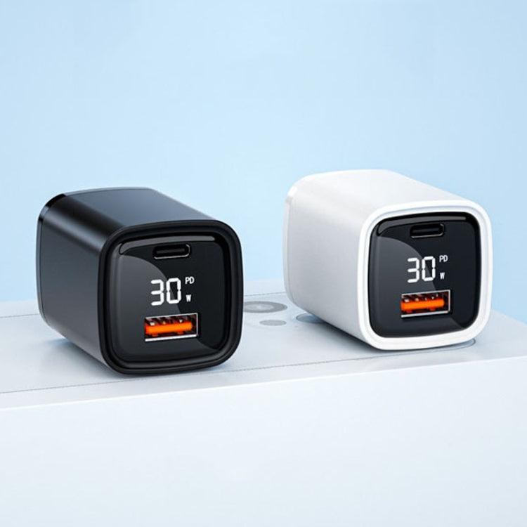 CYKE K02 30W PD+QC3.0 Mobile Phone Digital Display Fast Charger, Plug: EU(White)