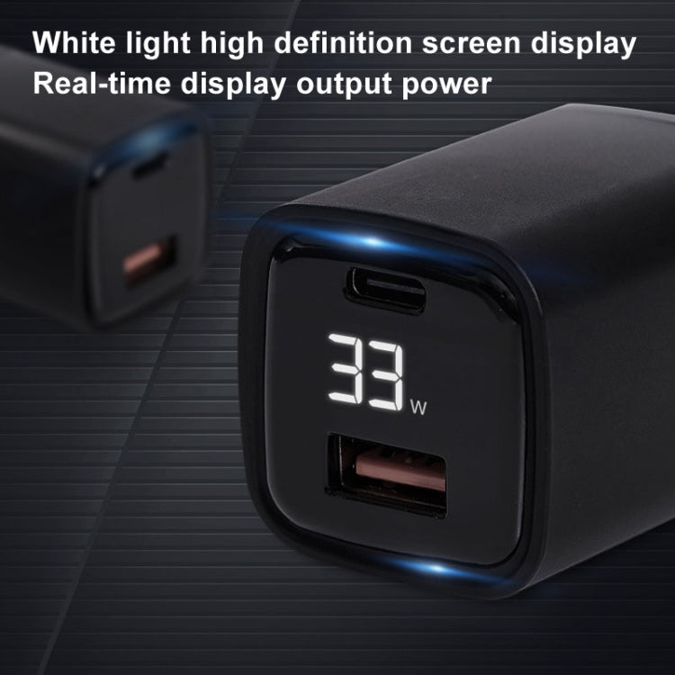 CYKE K02 30W PD+QC3.0 Mobile Phone Digital Display Fast Charger, Plug: US(Black)