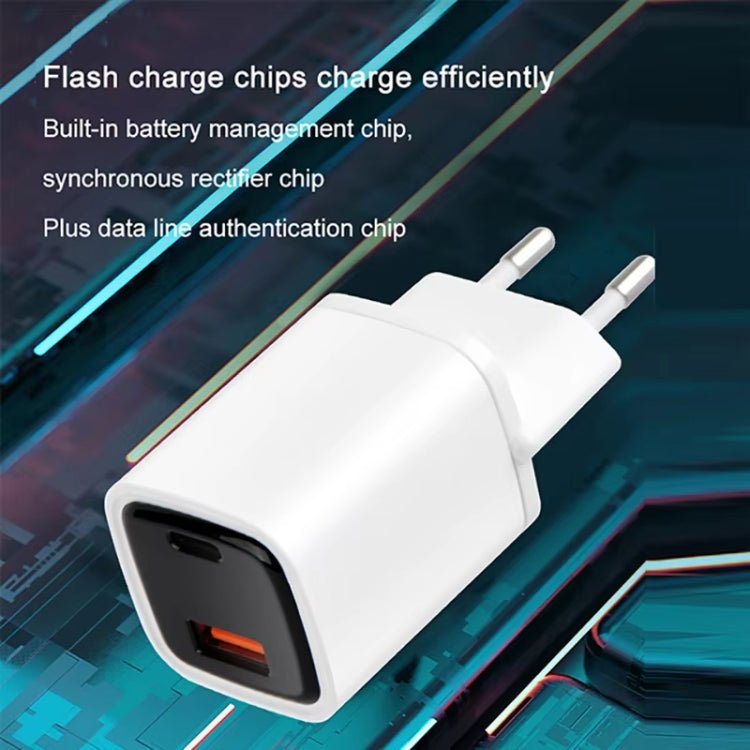 CYKE K02 30W PD+QC3.0 Mobile Phone Digital Display Fast Charger, Plug: US(White)