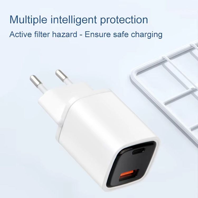 CYKE K02 30W PD+QC3.0 Mobile Phone Digital Display Fast Charger, Plug: US(White)
