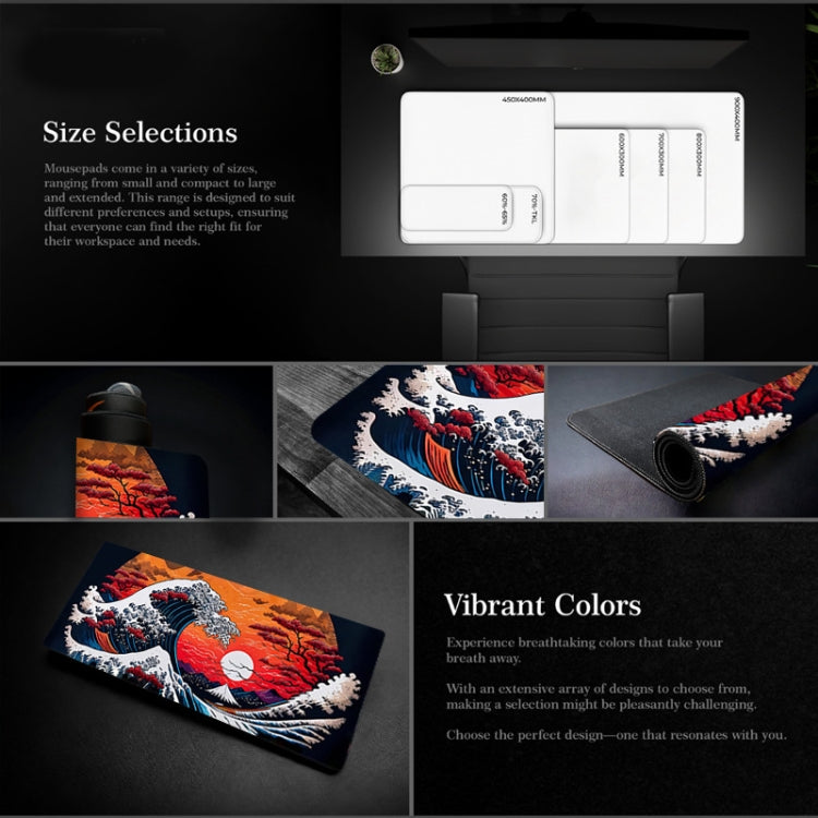 Big Wave Gaming Mouse Pad Non-Slip Rubber Desk Mat, 400x900x3mm