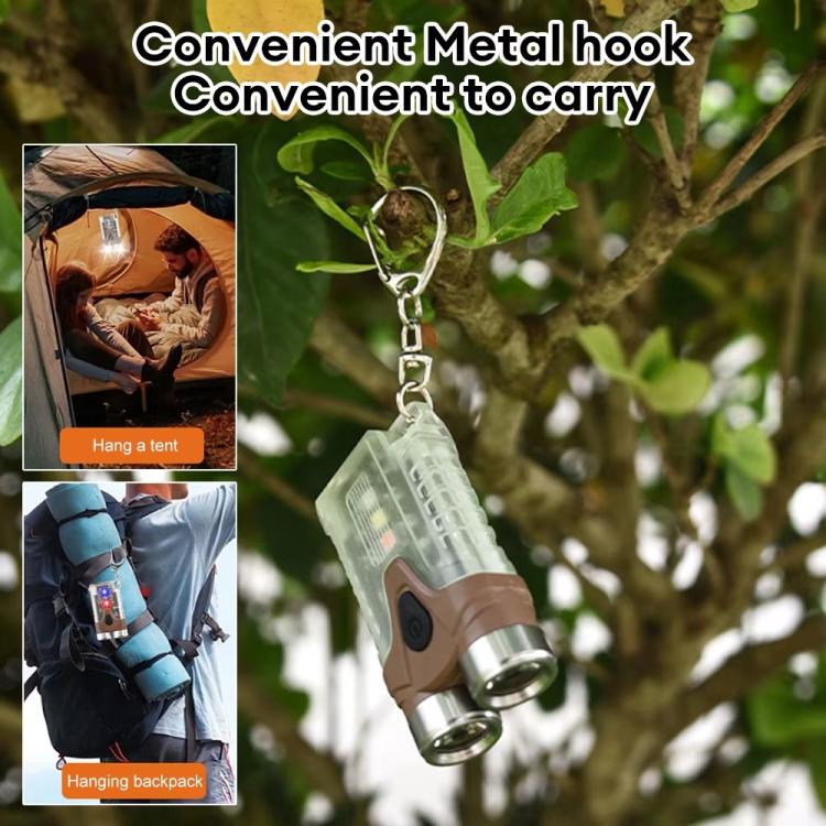 E-SMARTER Portable LED Keychain Light Outdoor Camping Dual Lamp(Gray)