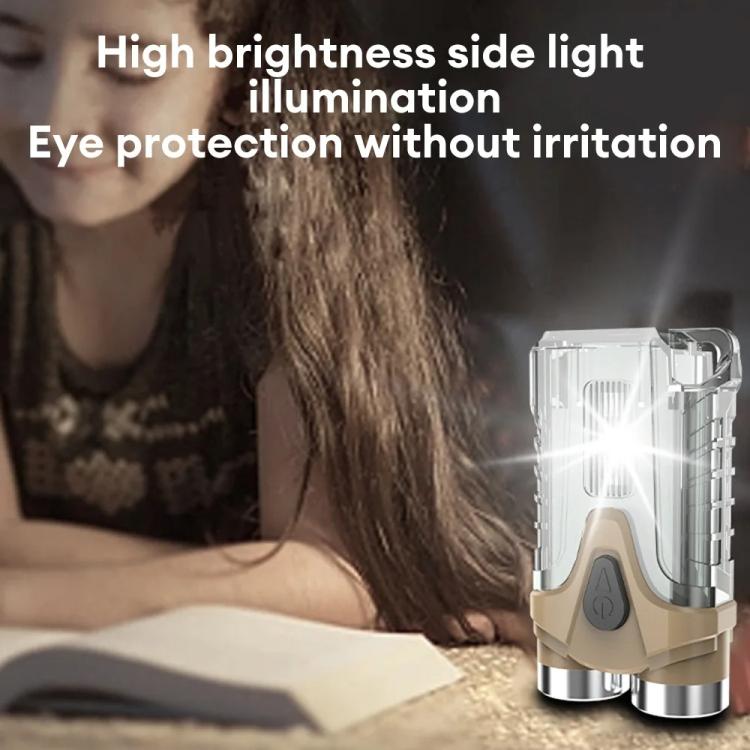 E-SMARTER Portable LED Keychain Light Outdoor Camping Dual Lamp(Gray)