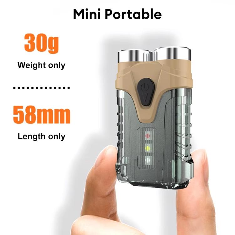 E-SMARTER Portable LED Keychain Light Outdoor Camping Dual Lamp(Gray)