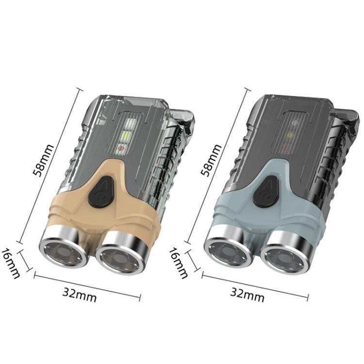 E-SMARTER Portable LED Keychain Light Outdoor Camping Dual Lamp(Gray)