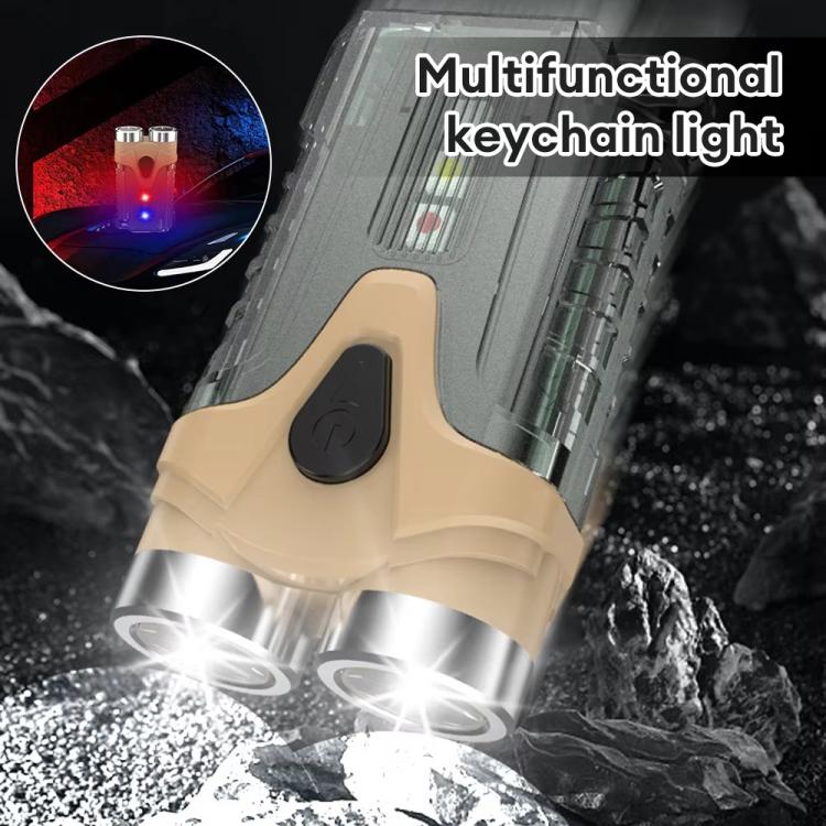 E-SMARTER Portable LED Keychain Light Outdoor Camping Dual Lamp(Gray)