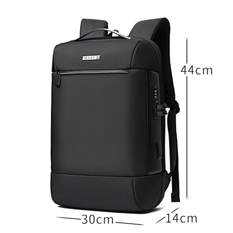 SKV B20453 Men Business Casual Multifunctional Double Shoulder Bag Large Capacity Laptop Backpack(Blue)