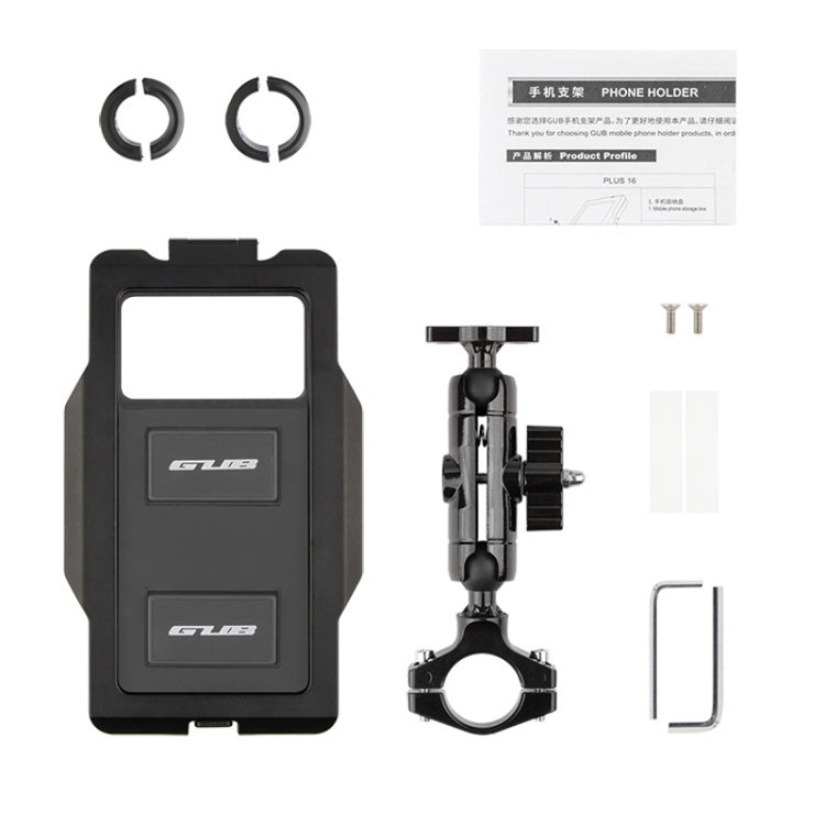 GUB PLUS17 Bicycle Mobile Phone Waterproof Bag Holder Motorcycle Handlebar Rainproof Stand(Black)
