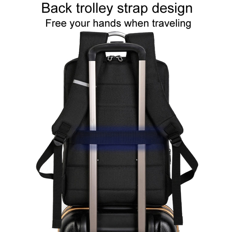 SKV BLB21282 Men Business Duty Traveling Double Shoulder Bag Lightweight Large Capacity Laptop Backpack(Black)