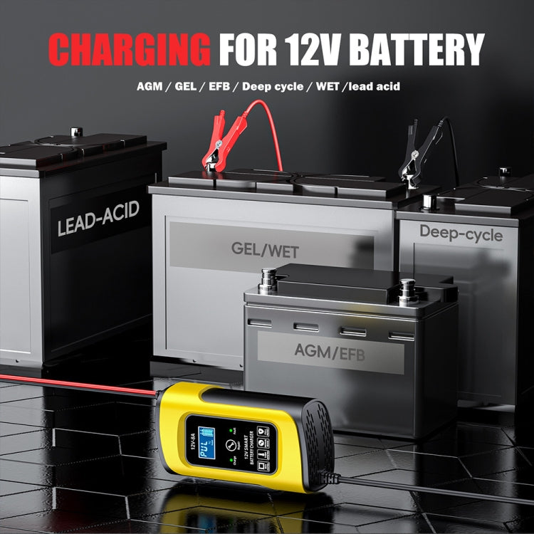 FOXSUR 12V8A SUV Car Motorcycle Intelligent Repair Type Lead-acid Battery Charger(UK Plug)
