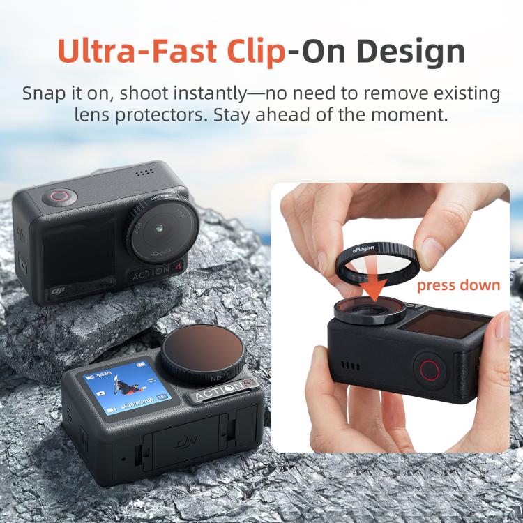 aMagisn Filter For DJI Action 5 Pro / 4 / 3, UV, CPL, ND8+16+32+64, ND8+16+32+CPL