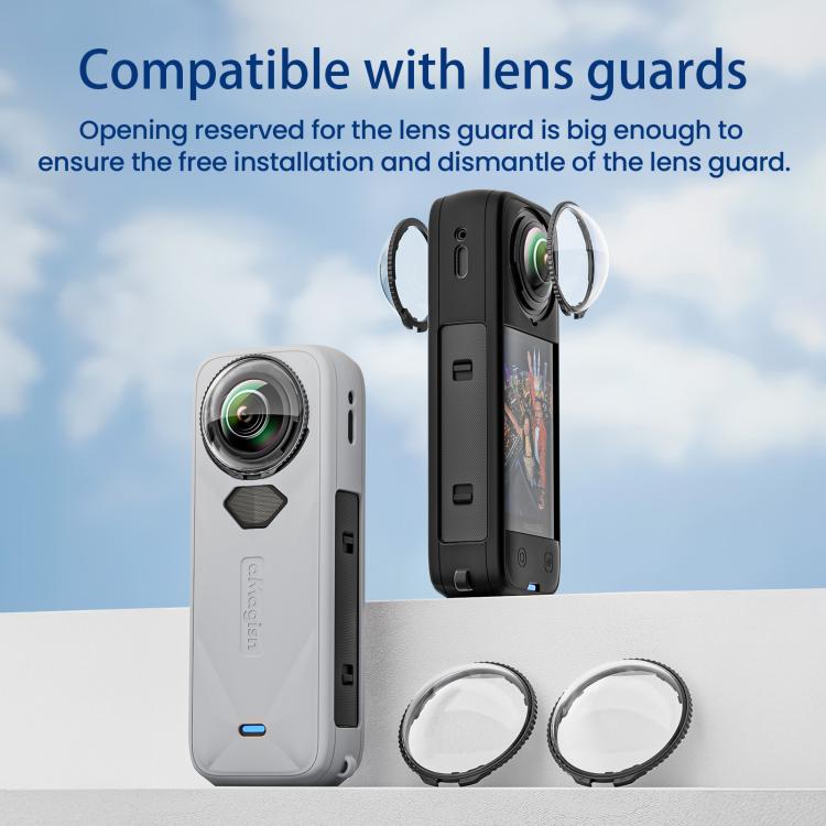 For Insta360 X5 Action Camera Protective Accessories, aMagisn Body Case+Lens Cap Black, aMagisn Body Case+Lens Cap Gray, aMagisn Body Case Black, aMagisn Body Case Gray