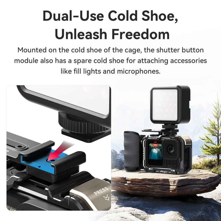 aMagisn Xplorer Grip Kit Street Vlogging Handle For Insta360, DJI Action, and GoPro Hero Series Action Cameras, For Insta360, DJI Action, and GoPro
