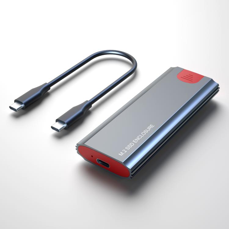 M.2 NVMe/SATA SSD Enclosure USB-C 10Gbps External Case Supports Up To 2TB, With USB-A To Type-C Cable, With Type-C Cable, With 2 Cables, With 2-in-1 Cable