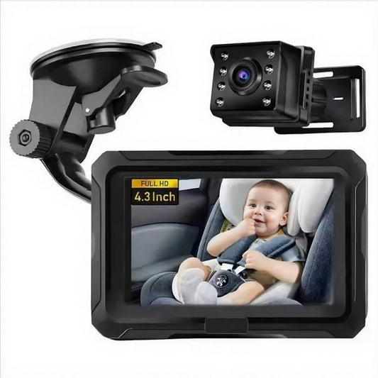 4.3 inch HD 1080P Car Baby Monitor, With USB
