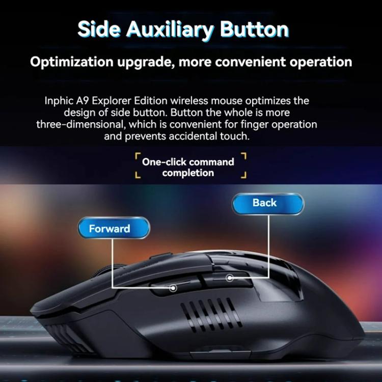 Inphic Bluetooth Wireless Mouse Office & Gaming LED Charging Mice, Dual Mode White, Tri-Mode Black, Tri-Mode White