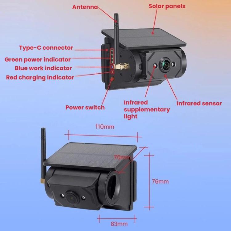 Wireless WIFI Magnetic Solar-powered Car Recorder Reversing HD Camera, F25