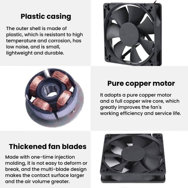 KunPeng DC12025SL12cm Oil-Impregnated Bearing DC Fan Freezer Cooling Fan, 12V, 24V