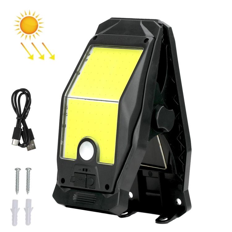 Solar Waterproof Clip-On Wall Light Outdoor Garden Fence Light Motion-Sensing Pathway Lamp, 8 Cells COB Remote Control, 8 Cells LED Remote Control, 2 Cells LED, 2 Cells COB