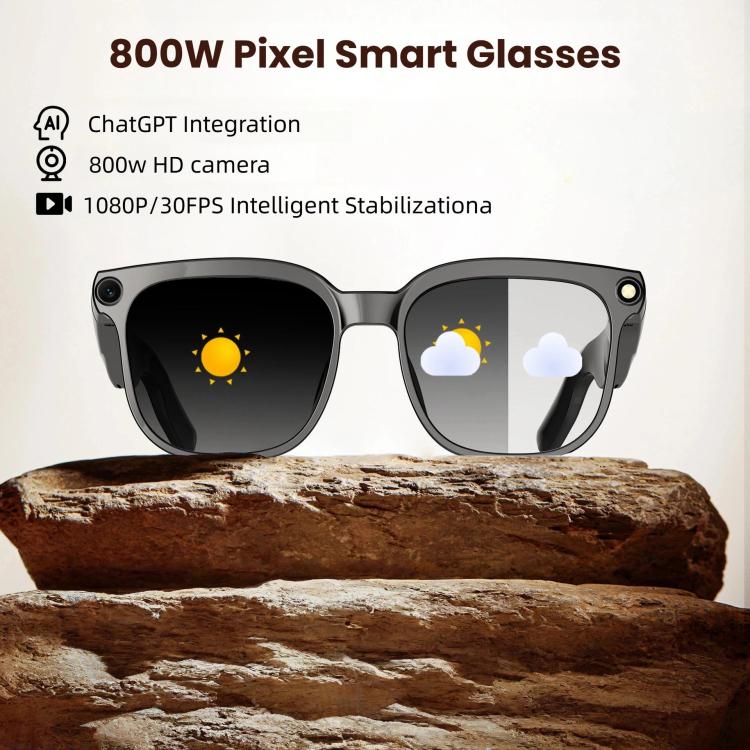 M02S Smart Glasses with 8MP Camera, 1080P Video & AI Assistant