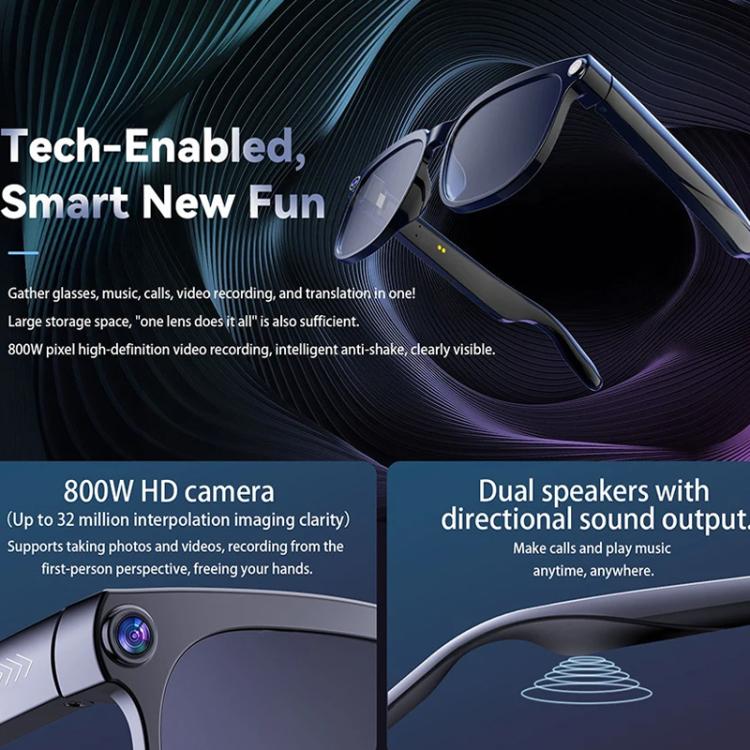 M02S Smart Glasses with 8MP Camera, 1080P Video & AI Assistant