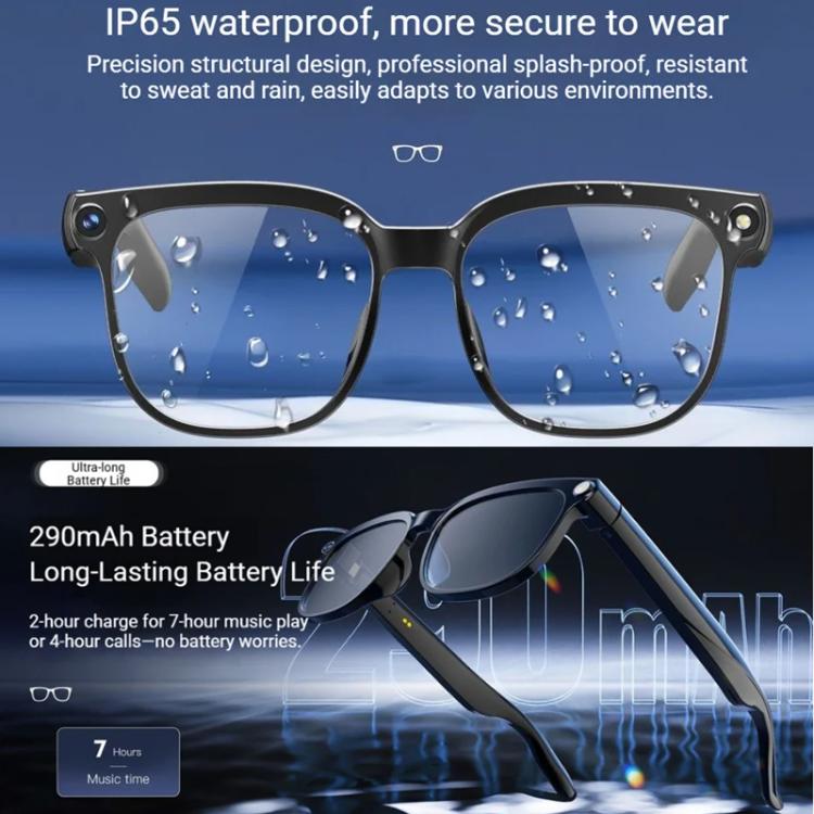 M02S Smart Glasses with 8MP Camera, 1080P Video & AI Assistant