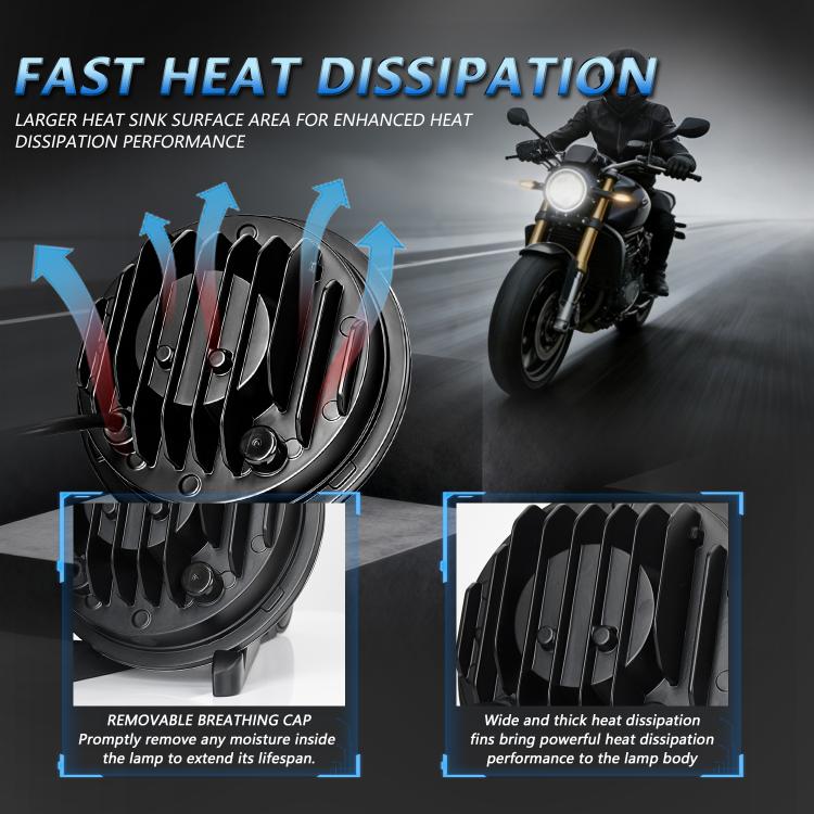 5.75-Inch High-Power Motorcycle Starry Sky Flowing Aperture Cut-Line Headlight, R25