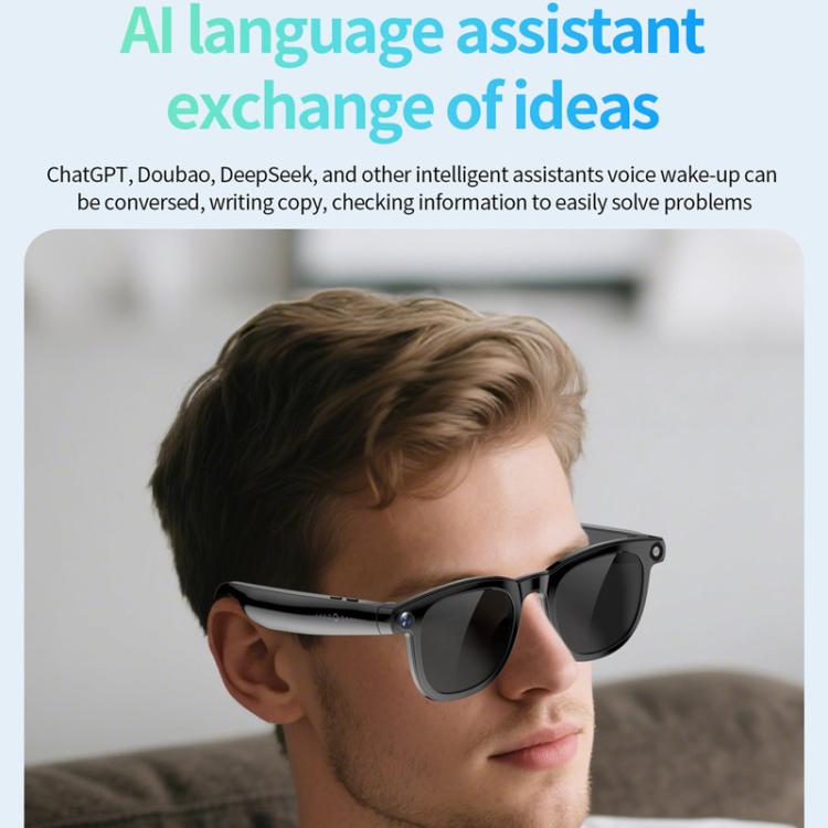 JS01 Pro Smart Glasses with 12MP Camera, AI Translation & Human Detection