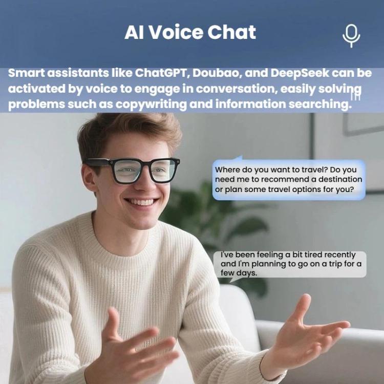 V03-T6 Smart Glasses with 8MP Camera, Wi-Fi Video & AI Translation