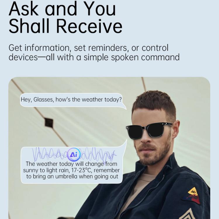 V6 Max UV Protection Smart Bluetooth Glasses with AI Assistant