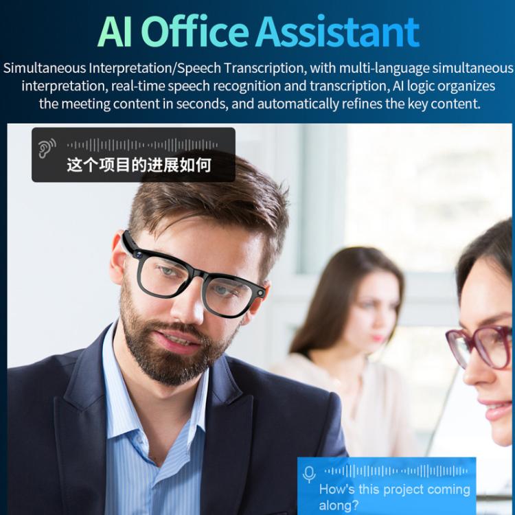 CY01 Smart AI Glasses with 8MP Camera, Video Recording & AI Translation