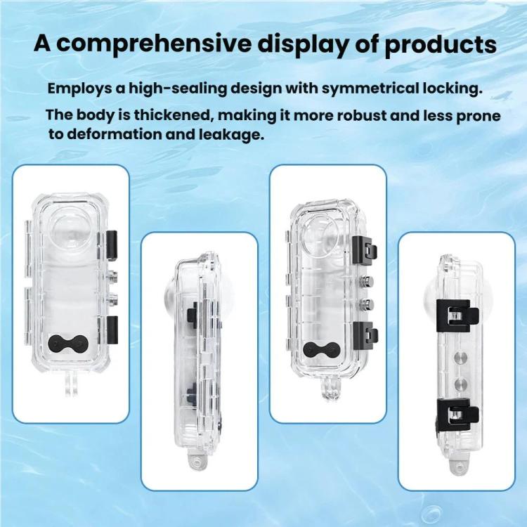 For Insta360 X5 Invisible Dive Case 45M/147ft Waterproof Underwater Housing With Seamless 360 Degree Stitching, PC Lens