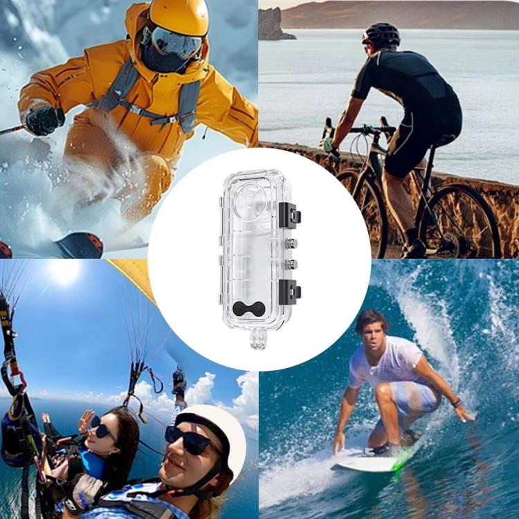For Insta360 X5 Invisible Dive Case 45M/147ft Waterproof Underwater Housing With Seamless 360 Degree Stitching, PC Lens