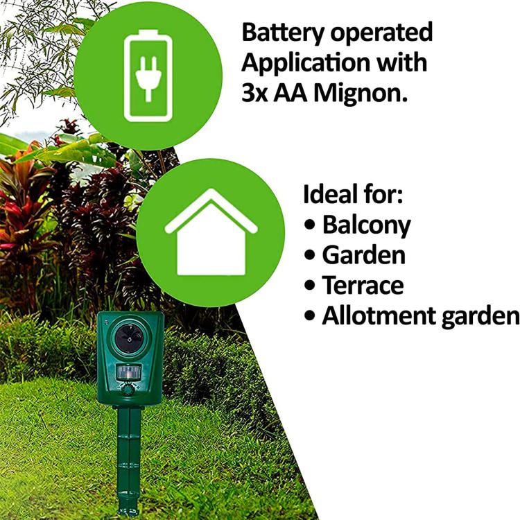 Outdoor Waterproof Infrared Animal Repeller, High-Power Ultrasonic Weasel Repellent, Square Shape